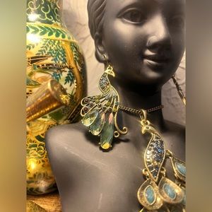 Peacock Necklace and Earring Set